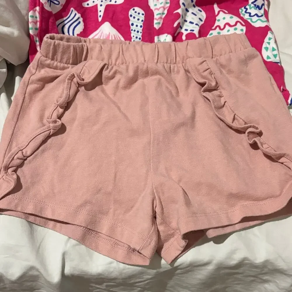 Colorful Girls' Shorts Set 4 mango pale pink and hot pink seashell like new